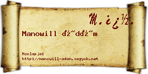 Manowill Ádám névjegykártya